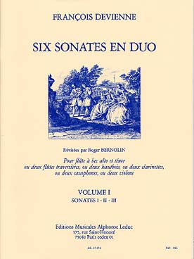 Illustration de 6 Sonates en duo (flûtes à bec alto ou ténor) Vol. 1 : sonates 1, 2 et 3