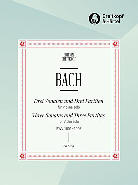 Illustration de 6 Sonates et Partitas BWV 1001 à 1006 - éd. Breitkopf, rév. Davisson