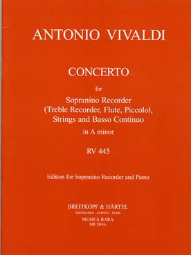 Illustration de Concerto RV 445 en la m pour flûte piccolo, réd. piano