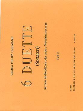 Illustration de 6 Duette pour 2 flûtes à bec alto ou autres instruments mélodiques - Vol. 2 : Sonates 4 - 6