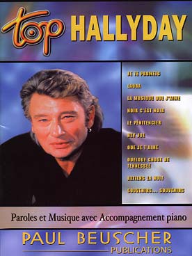 Illustration de Collection TOP : édition simplifiée avec ligne mélodique +accords clavier/guitare - TOP Johnny Hallyday