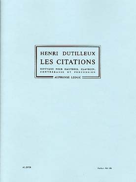 Illustration de Les Citations pour hautbois, percussion, contrebasse et clavecin (conducteur)