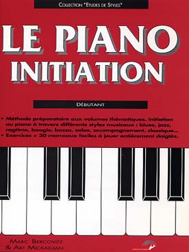 Illustration de Le Piano initiation avec CD : blues, jazz, ragtime, boogie, bossa, salsa, classique