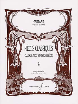 Illustration de PIÈCES CLASSIQUES pour guitare choisies et révisées par Louis LAUTREC - Vol. 4 : moyenne difficulté