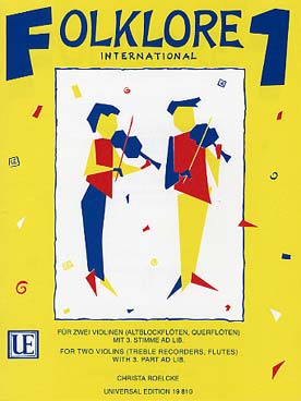 Illustration de Folklore international pour 2 violons et 3 voix ad. lib. - Vol. 1