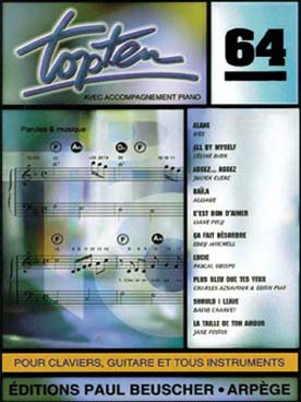 Illustration de Collection TOP : édition simplifiée avec ligne mélodique +accords clavier/guitare - TOP TEN N° 64