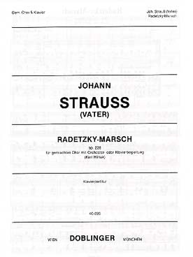 Illustration de Marche de Radetzky op. 228 pour choeurs mixtes et orchestre, réduction piano