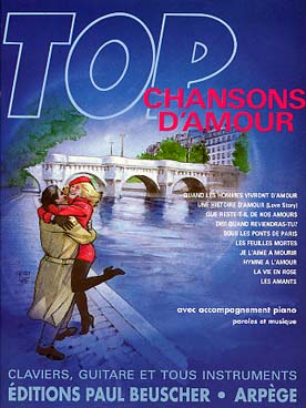Illustration de Collection TOP : édition simplifiée avec ligne mélodique +accords clavier/guitare - TOP Chansons d'amour
