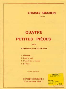 Illustration de 4 Petites pièces pour clarinette en la et cor