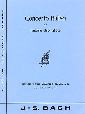 Illustration de Concerto italien, Fantaisie chromatique et fugue (rév. M. Emmanuel)