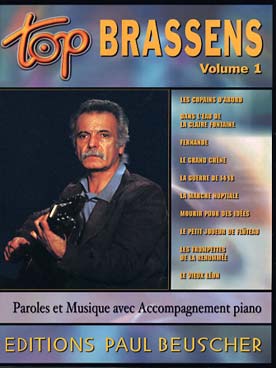 Illustration de Collection TOP : édition simplifiée avec ligne mélodique +accords clavier/guitare - TOP Georges Brassens Vol. 1