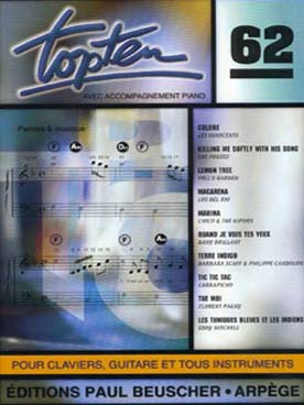 Illustration de Collection TOP : édition simplifiée avec ligne mélodique +accords clavier/guitare - TOP TEN N° 62