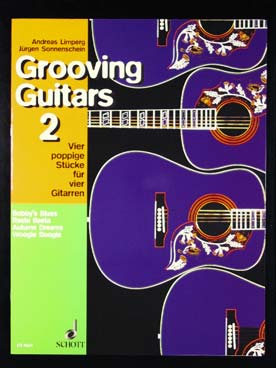 Illustration de Grooving guitars pour 4 guitares - Vol. 2 : Bobby's blues - Rasta basta - Autumn dreams - Woogie boogie