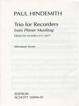 Illustration de Plöner musiktag  - D : Abendkonzert - Trio N° 5 pour 3 flûtes à bec (SAA ou SAT), conducteur