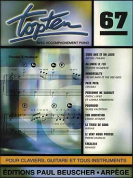 Illustration de Collection TOP : édition simplifiée avec ligne mélodique +accords clavier/guitare - TOP TEN N° 67