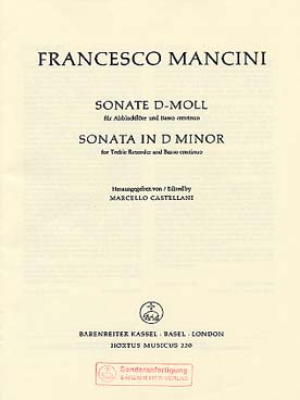 Illustration de Sonate en ré m pour flûte à bec alto