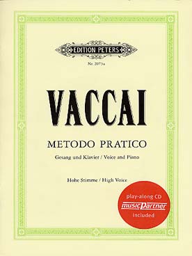 Illustration de Méthode pratique de chant italien - éd. Peters voix élevée avec CD d'accompagnement