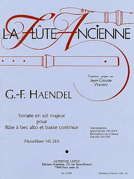 Illustration de Sonate en sol M pour flûte à bec alto et basse continue (MS 261)