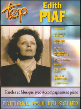 Illustration de Collection TOP : édition simplifiée avec ligne mélodique +accords clavier/guitare - TOP Edith Piaf