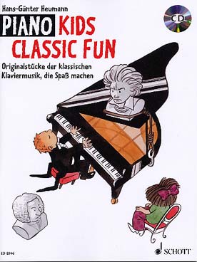 Illustration de PIANO KIDS CLASSIC FUN : Rameau, Mozart, Franck, Gretchaninoff, Bach... (Heumann) nouvelle édition avec CD