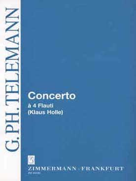 Illustration de Concerto en ut pour 4 flûtes (d'après le concerto en sol M pour 4 violons)