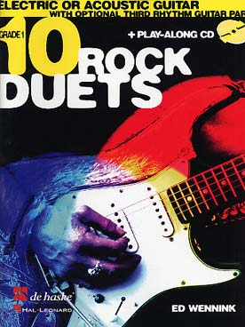 Illustration de 10 ROCK DUETS pour guitares acoustiques ou électriques, arr. Wennink avec CD play-along