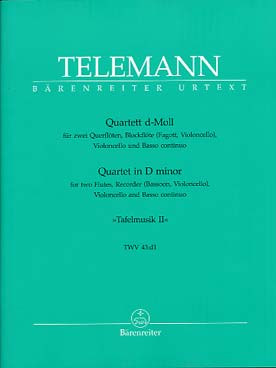 Illustration de Quatuor en ré m pour 2 flûtes, flûte à bec alto (ou basson ou violoncelle) et basse continue