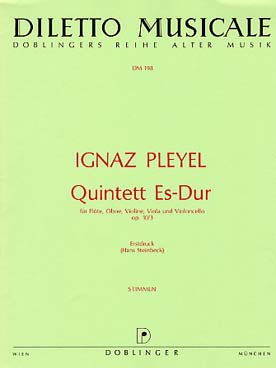 Illustration de Quintette op. 10/3 en mi b M pour flûte, hautbois, violon, alto et violoncelle - parties séparées