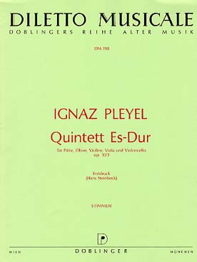 Illustration de Quintette op. 10/3 en mi b M pour flûte, hautbois, violon, alto et violoncelle - parties séparées