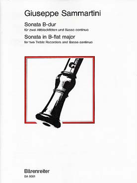 Illustration de Sonate en si b M pour 2 flûtes à bec et basse continue