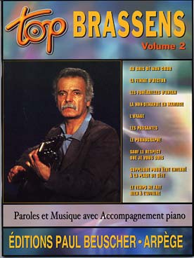 Illustration de Collection TOP : édition simplifiée avec ligne mélodique +accords clavier/guitare - TOP Georges Brassens Vol. 2