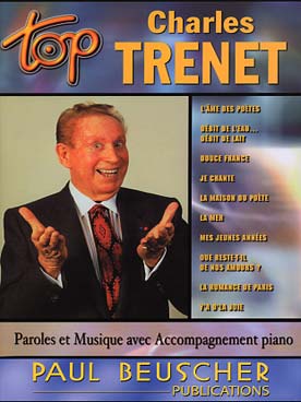 Illustration de Collection TOP : édition simplifiée avec ligne mélodique +accords clavier/guitare - TOP Charles Trenet