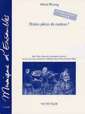 Illustration de Petites pièces de couleur pour duo, trio quatuors, quintettes et sextuors sur des morceaux choisis de la méthode rose (conducteur seul - chaque partie joue sur un conducteur)