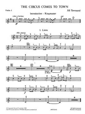 Illustration de PLAYSTRINGS : musique pour orchestre de jeunes instrumentistes à cordes Facile 3 : TOWNSEND Circus comes to town - Parties séparées