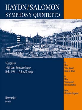 Illustration de Symphony Quintetto d'après la symphonie N° 94 surprise pour flûte, quatuor à cordes et piano