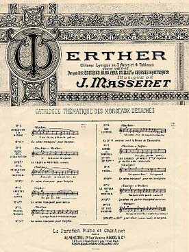Illustration de Werther opéra en 4 actes et 5 tableaux - Air N° 7 bis : Larmes et sourires pour mezzo-soprano