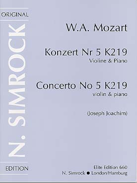 Illustration de Concerto N° 5 K 219 en la M - éd. Simrock
