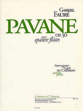 Illustration de Pavane op. 50, tr. G. du Cheyron pour 4 flûtes