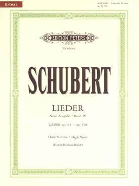 Illustration de Lieder Vol. 4 op. 81, 83, 85-88, 92, 93, 95-98, 101, 105, 106, 108 voix élevée