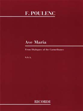 Illustration de Ave Maria (extrait du Dialogue des  Carmélites) pour 3 voix SSA et piano