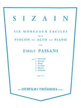 Illustration de Sizain, 6 pièces faciles pour violon ou alto et piano - N° 1 : Barcarolle