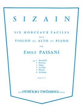 Illustration de Sizain, 6 pièces faciles pour violon ou alto et piano - N° 1 : Barcarolle