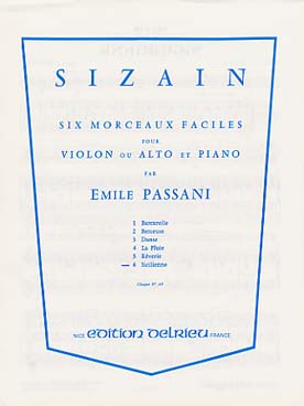 Illustration de Sizain, 6 pièces faciles pour violon ou alto et piano - N° 6 : Sicilienne