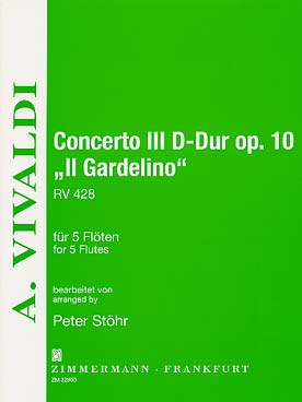 Illustration de Concerto RV 428 Il Cardellino pour 5 flûtes