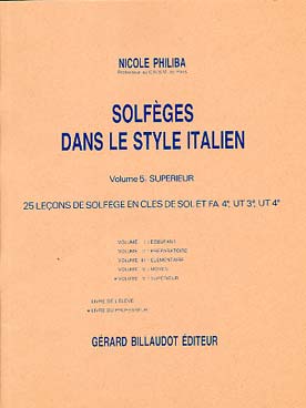 Illustration de Solfège dans le style italien - Vol. 5 : livre du professeur