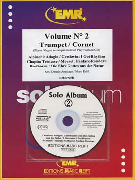 Illustration de SOLO ALBUM (tr. Armitage/Reift) avec accompagnement piano + CD play-along - Vol. 2 : Albinoni, Gershwin, Chopin, Mouret, Beethoven