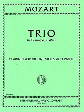 Illustration de Trio K 498 en mi b M "Les quilles" pour clarinette ou violon, alto et piano - éd. I.M.C.