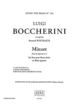 Illustration de Menuet du quintette op. 13/5 en mi, tr. Wystraete pour ensemble de cuivres à 4 voix ou quatuor de cuivres