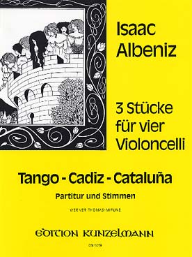 Illustration albeniz tango cadiz catulana (4 cellos)