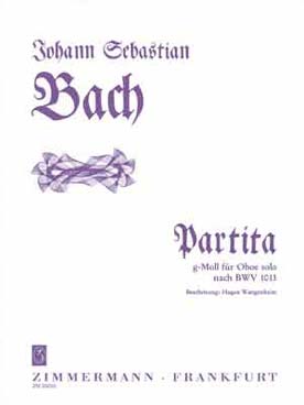 Illustration de Sonate BWV 1013 en la m pour flûte seule, tr. pour hautbois en sol m